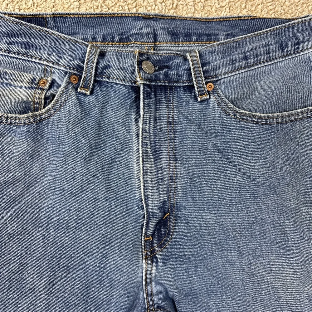 Levi's 505 Regular Fit Jeans 36x29 Men's Blue Medium Wash Straight Leg Denim